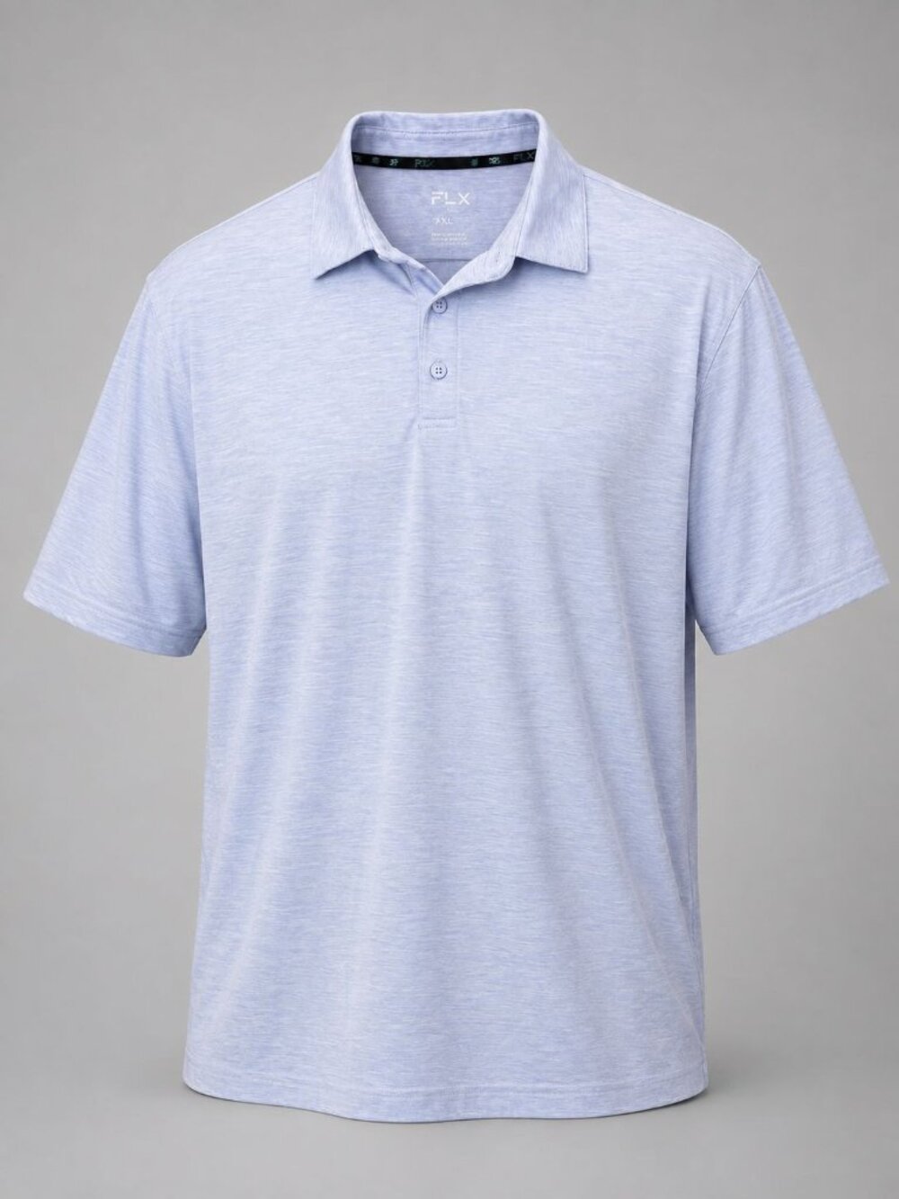 FLX Mens XXL Polo Shirt Light Blue Recycled Polyester & Spandex Blend - EUC